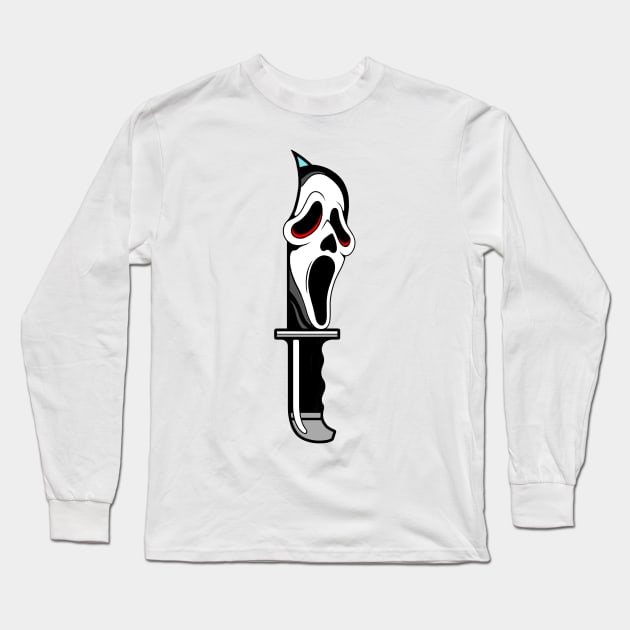 Ghostface Knife Long Sleeve T-Shirt by Creative Terror